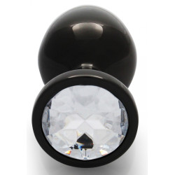 Ouch! Bijou anal Round Gem M 7 x 3.3 cm Noir-transparent